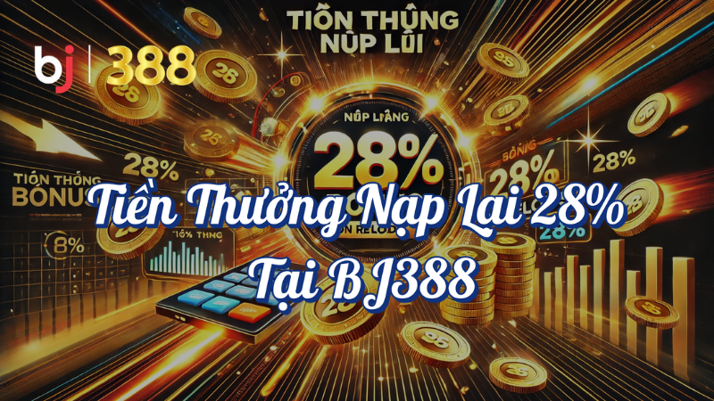 Tiền thưởng nạp lại 28% tại BJ388