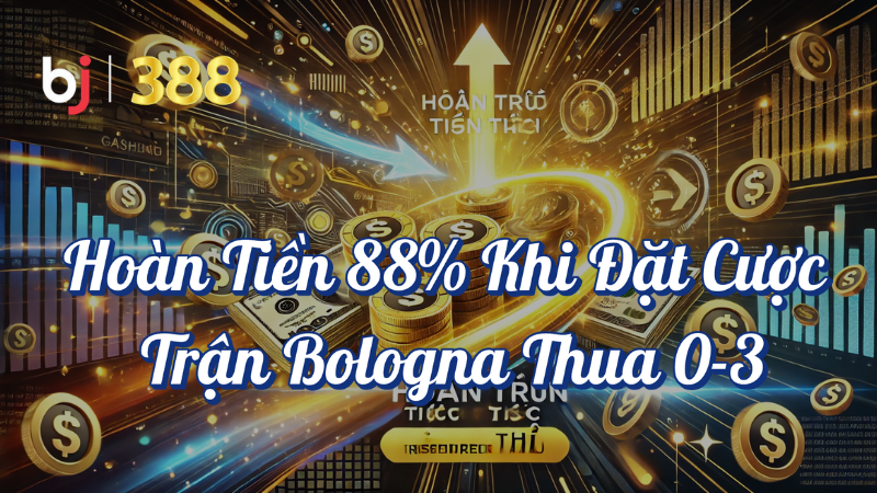 Hoàn tiền 88% khi đặt cược trận Bologna thua 0-3 tại BJ388